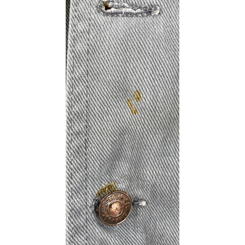 Vintage Levi's Denim Jacket Women's Medium Gray Distressed White Tab - Picture 8 of 12
